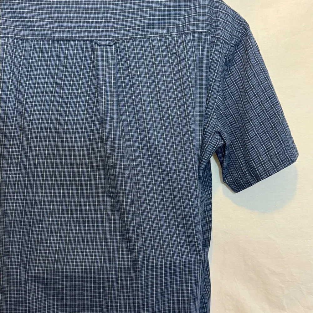 C-161 Men’s Dockers Blue & Black Plaid Short Sleeve Casual Button Down‎ Shirt